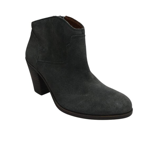 Lucky Brand Shoes - Lucky Brand Eller Blue Suede Western Heeled Ankle Boots Womens 10